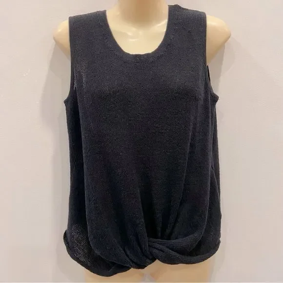 NWT Splendid Black Twist Front Loose Knit Top sz M - Picture 1 of 8